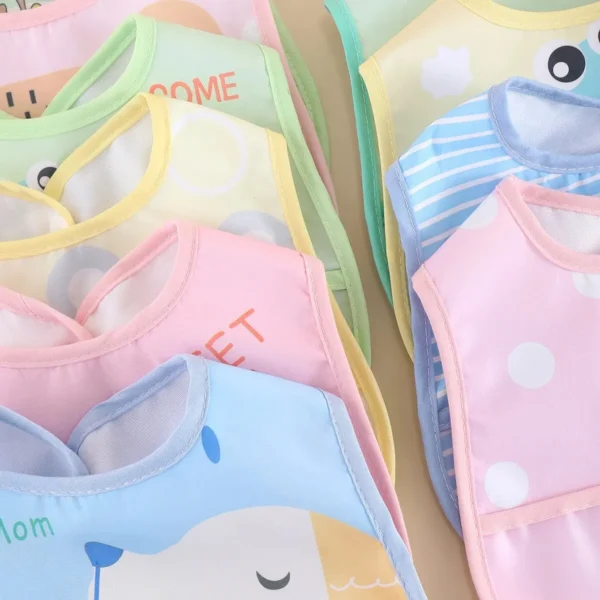 Random 5pcs Cartoon Animals Waterproof Bibs Baby Kids Girls Boys Waterproof Saliva Toddler Feeding Bibs Baby Bibs Aprons Adjusab - Image 6