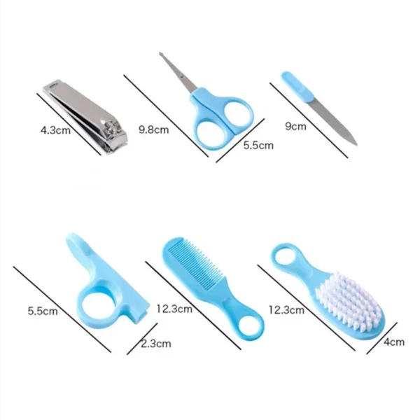 6pcs Baby Care Set Hair Comb Grooming Brush Set Nail Trimmer Scissors Clipper Hygiene Kit Healthcare Tools Sets for Toddler Gift - Image 4