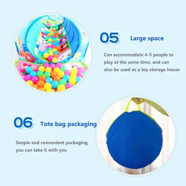 3 in 1 Baby Playpen Ball Pit Dry Pool with Balls Portable Baby Playground Baby Ball Pool Children's Pool Balls Children's Park - Image 5