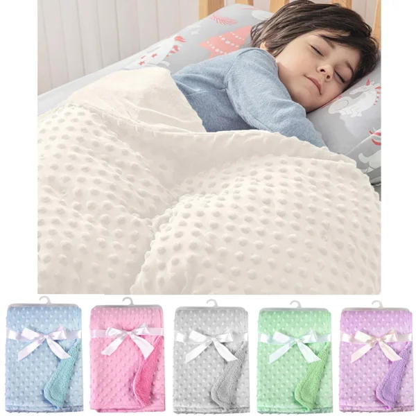 Baby Blanket & Swaddling Thermal Soft Fleece Blanket Winter Solid Bedding Set Cotton Quilt Infant Bedding Swaddle Newborn - Image 6