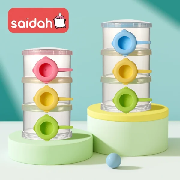 Economy Bpa Free 360ML 3 Layers Side Open Baby Milk Powder Container Food Storage Box