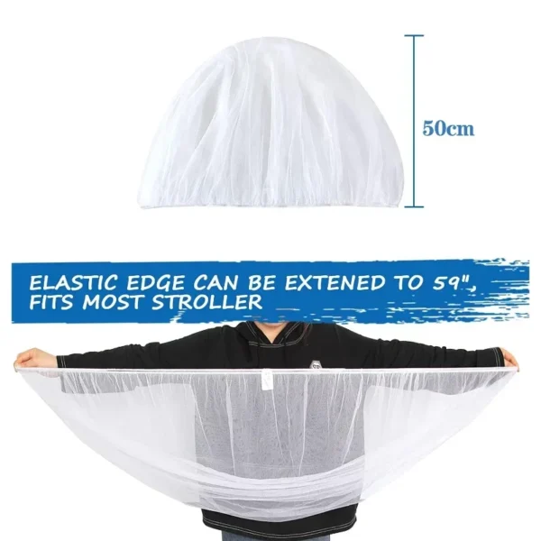 Baby Mosquito Net for Stroller Reusable Bug Net for Stroller Portable Mini Crib Portable & Durable Baby Insect Netting - Image 2