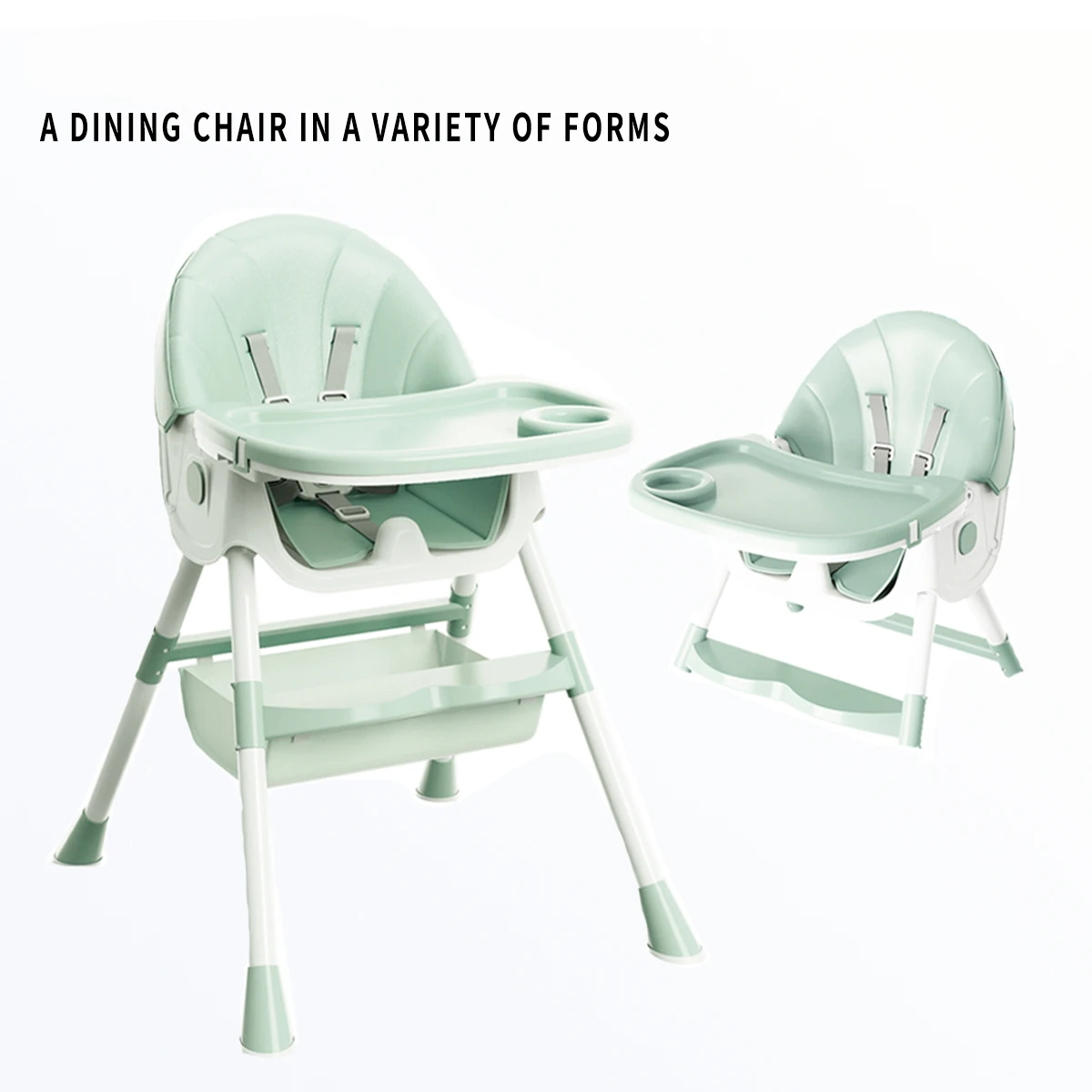 1pc Children's Dining High Chair, Foldable Dining Chair, Detachable Dining Plate, Portable Children's Chair
