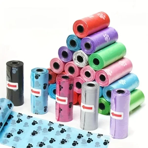 10/40Roll Dog Poop Bags for dog Large Cat Waste Bags Doggie Outdoor Home Clean Refill Garbage Bag Pet Supplies 15 Bags/ Roll