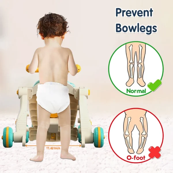 AnGku Versatile 5-in-1 Design Baby Walker Portable Toddler Trolley with Toys 6-12 Months Sit-to-Stand Learning Walker - Image 5