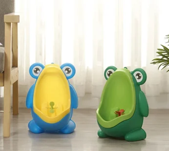 Cute Frog Potty Training Urinal Boy with Fun Aiming Target Children Stand Vertical Pee Infant Toddler Toilet Urinal Trainer