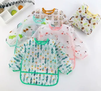 Baby Bibs New Cute Children Baby Stuff Toddler Waterproof Long Sleeve Art Smock Feeding Bib Apron for Kids 0-6 Years