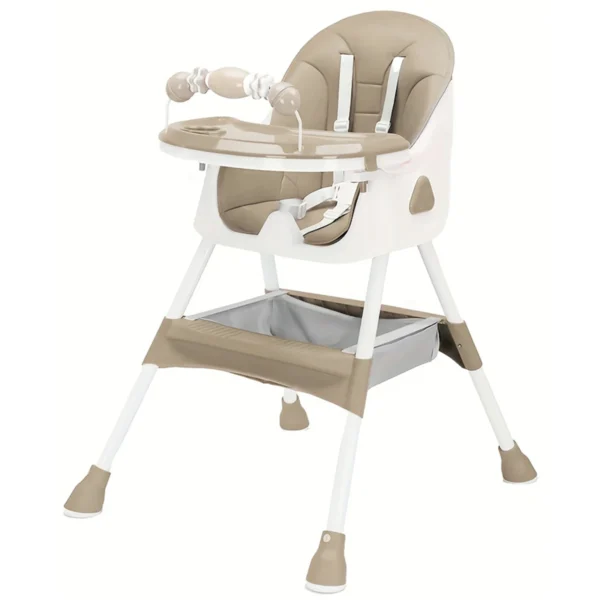 Foldable Baby High Chair 6 Months Plus, with Large Antislip Pad & ToyRack, Easy to Clean Feeding , E500 - Image 4