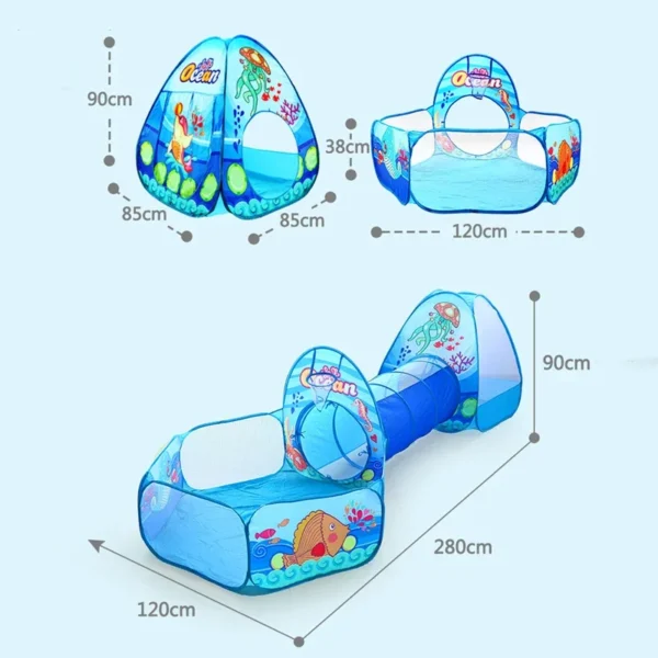 3 in 1 Baby Playpen Ball Pit Dry Pool with Balls Portable Baby Playground Baby Ball Pool Children's Pool Balls Children's Park - Image 6