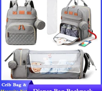 3 In 1 Diaper Bag Backpack Foldable Baby Bed Waterproof Travel Bag with USB Charge Diaper Bag Backpack with Changing Bed 3 types