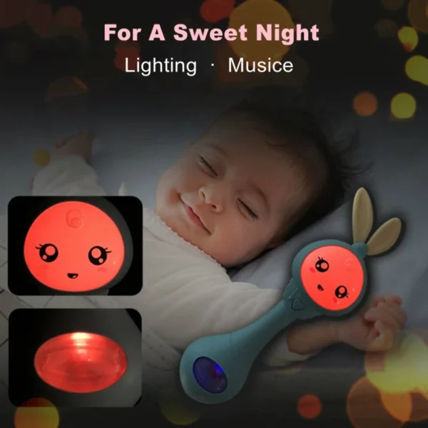 Music and Shine Rattle Toys Rabbit Intelligent Baby Rattles Smart Bunny Smarty Media Smart Shake Newborn Early Educational Toy - Image 4
