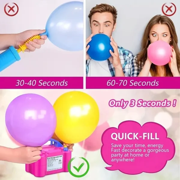 Electric balloon pump balloon blowing machine air pump double hole automatic air pump inflatable balloon machine wedding room ba - Image 4