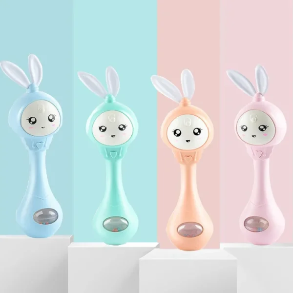 Music and Shine Rattle Toys Rabbit Intelligent Baby Rattles Smart Bunny Smarty Media Smart Shake Newborn Early Educational Toy - Image 2