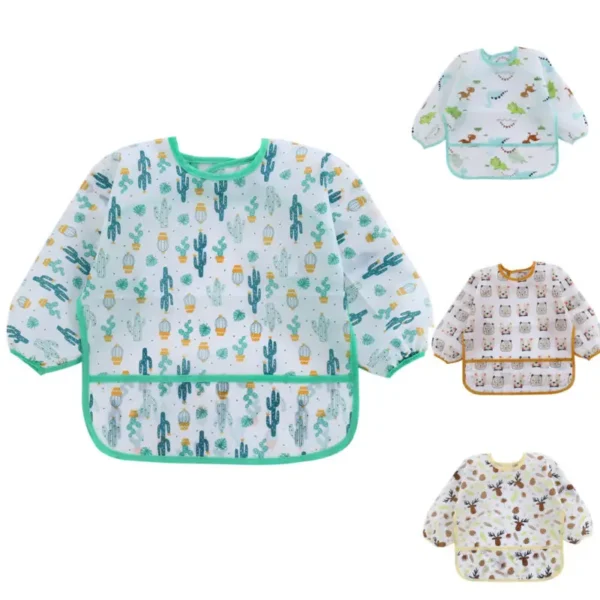 Baby Bibs New Cute Children Baby Stuff Toddler Waterproof Long Sleeve Art Smock Feeding Bib Apron for Kids 0-6 Years - Image 6