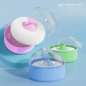 Talcum Powder Powder Puff With Box Baby Soft Face Body Cosmetic Powder Puff Talcum Powder Sponge Box Case Container