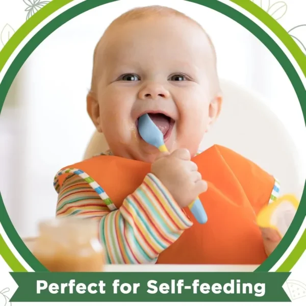 Hot Toddler Utensils Baby Spoons and Forks Set with Case Bendable Self Feeding Training Flatware Silicone Spoon Fork for Babies - Image 5
