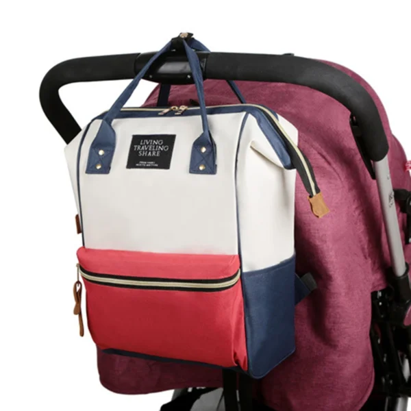 Large Capacity Canvas Mummy Bag Multifunctional Baby Bottle Thermal Insulation Travel Storage Bag Fashion Mummy Bag Hanging Bag - Image 4