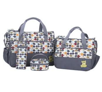 Fashionable Mummy Bag Five Piece Set Multifunctional Large Capacity Diaper Bag Portable One Shoulder Oblique Straddle Mummy Bag