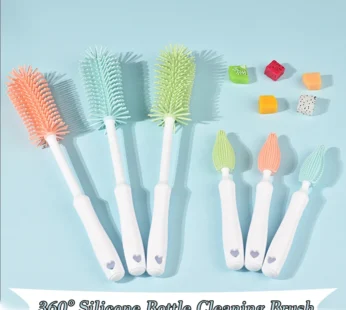Silicone Bottle Cleaning Brush Baby Pacifier Straw Scrubber Big&Small Brush 360° Glass Cup Washing Kitchen Cleaning Tool Set