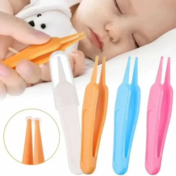Baby Plastic Tweezers Nose Cleaner Tool Toddler Nasal Cavity Care Supplies Baby Essentials Kids Safety Tweezers Cleaning Forceps
