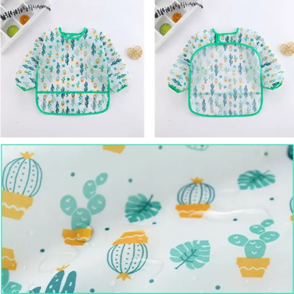 Baby Bibs New Cute Children Baby Stuff Toddler Waterproof Long Sleeve Art Smock Feeding Bib Apron for Kids 0-6 Years - Image 4