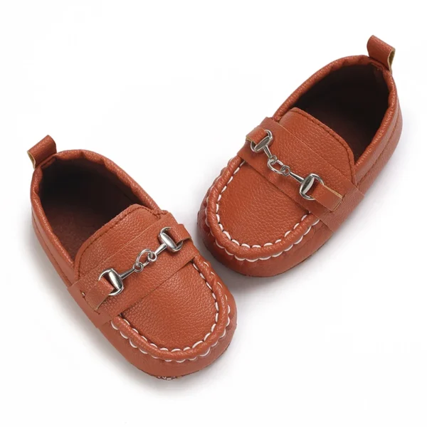 4-colors Newborn Infant Boys Girls Shoes PU Leather Loafers Dress Shoes Oxford Prewalker Walking Flat Lazy Crib Shoes - Image 2